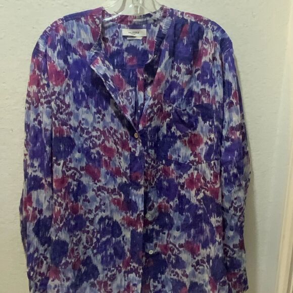 Isabel Marant Etoile Maria Ikat Floral Button Closure Top Blouse Size 36 NWOT - Picture 4 of 8
